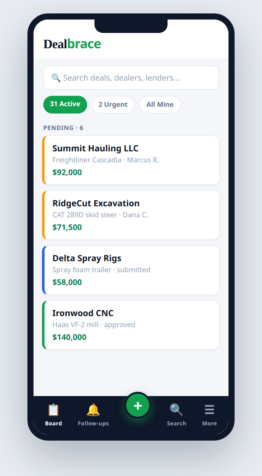Dealbrace running on a phone