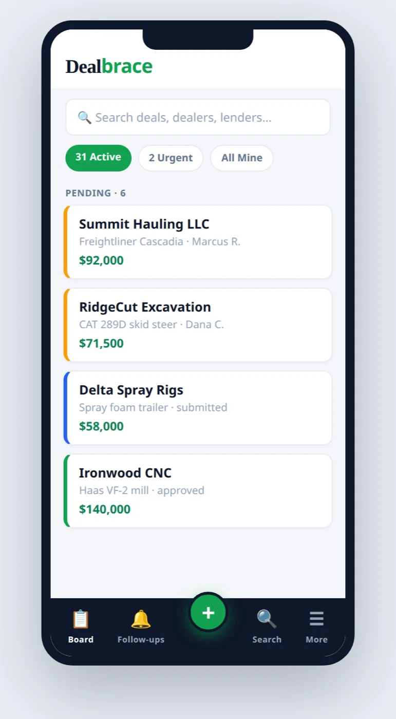Dealbrace running on a phone
